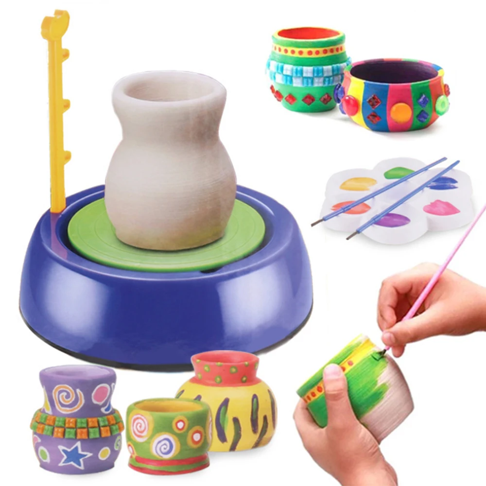 2020 DIY Pottery Craft Kit Toys Artist Studio Ceramic Machine with Clay Educational Toy for Kids Be