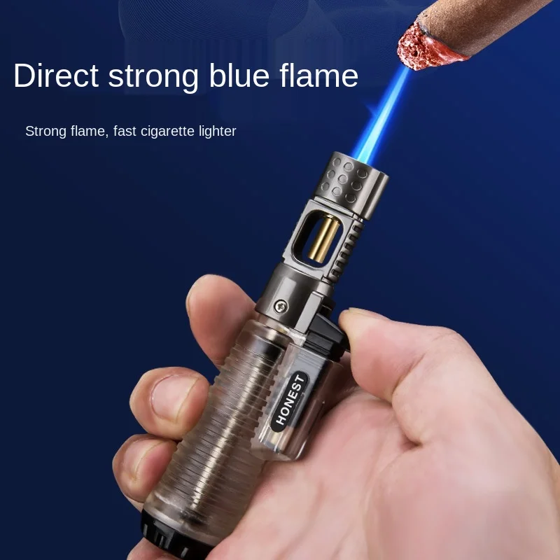 

Outdoor BBQ Lighter Cigar Torch Turbo Lighter Jet Butane Gas Cigarette 1300C SprayGun Windproof Metal Pipe Lighter For Kitchen