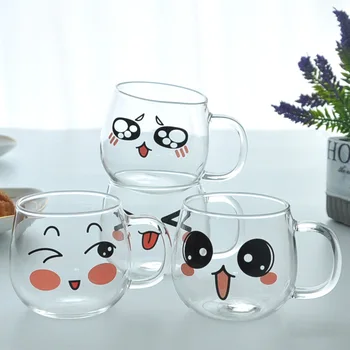 

2020 Hot Sale Creative Push Glass Emoji Mug Big Belly Gift Glass Lovely Web Celebrity Coffee Mug