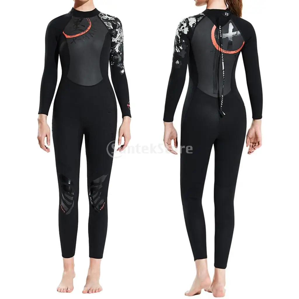 Women 1.5mm Diving Wetsuit Long Sleeve Wet Suit Jumpsuit Full Body Suit