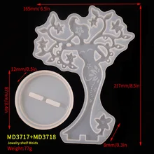  DIY Crystal Epoxy Resin Mold Beauty Jewelry Stand Mold Jewelry Display Stand Mirror Swing Table Silicone Mold 