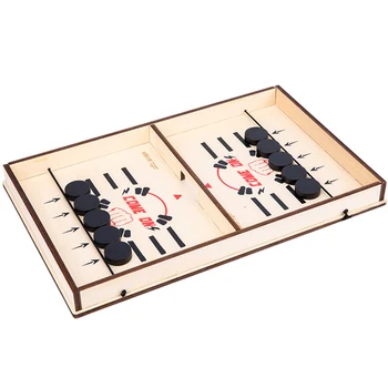 

Wooden Party Accessory Early Educational Decompression Rebound Ice Hockey Desktop Battle Puck Toy Board Game Elastic Family