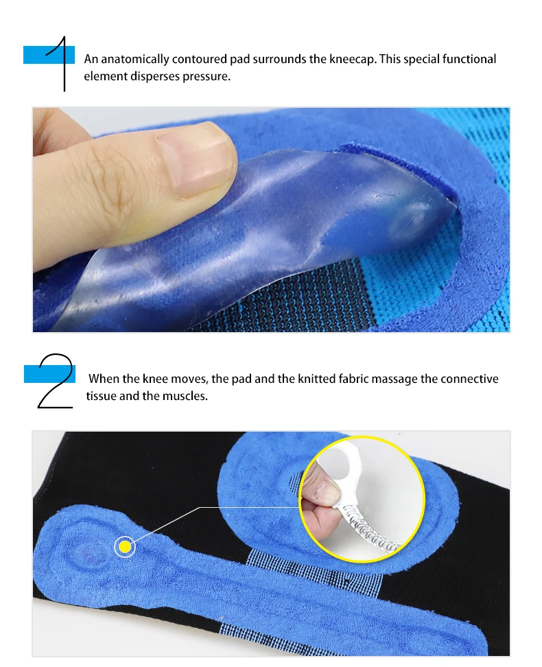 1 шт. наколенник силиконовый пружинный эластичный дышащий наколенник 3D трикотажный компрессионный наколенник с рукавами на пятке поддержка спорта