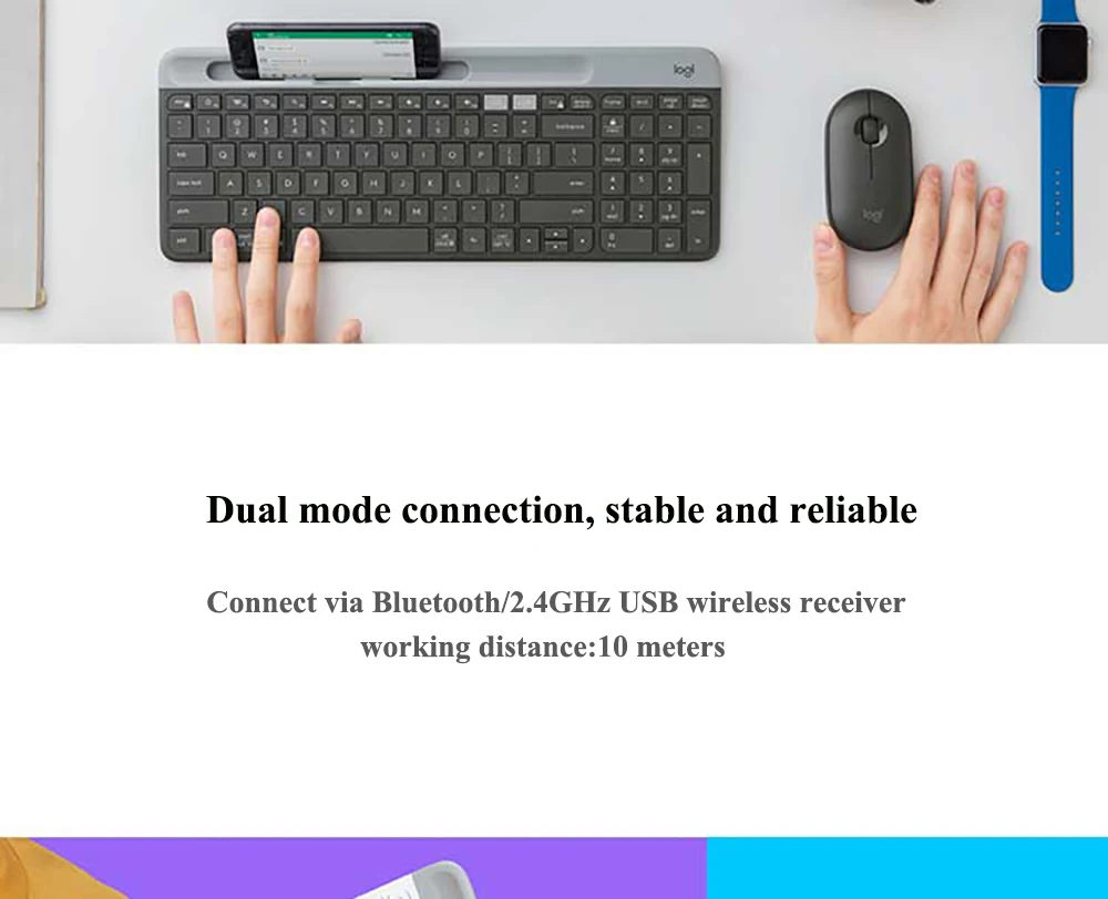 Оригинальная Беспроводная Клавиатура logitech K580 2,4G с несколькими устройствами, двойной режим для компьютера, планшета, телефона