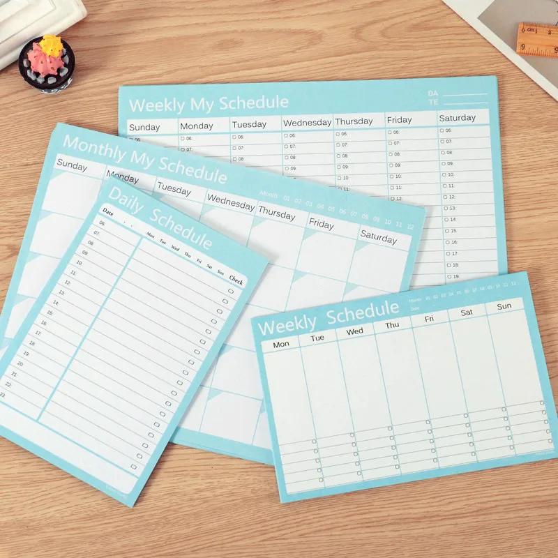 

20 sheets For office school family weekly plan schedule portable notes book notepad meeting record schedule