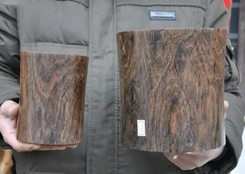 

wedding decoration 8"Unique Chinese Huanghuali Wood Carved jar Bottle Brush Pot Pencil Vase jar Set