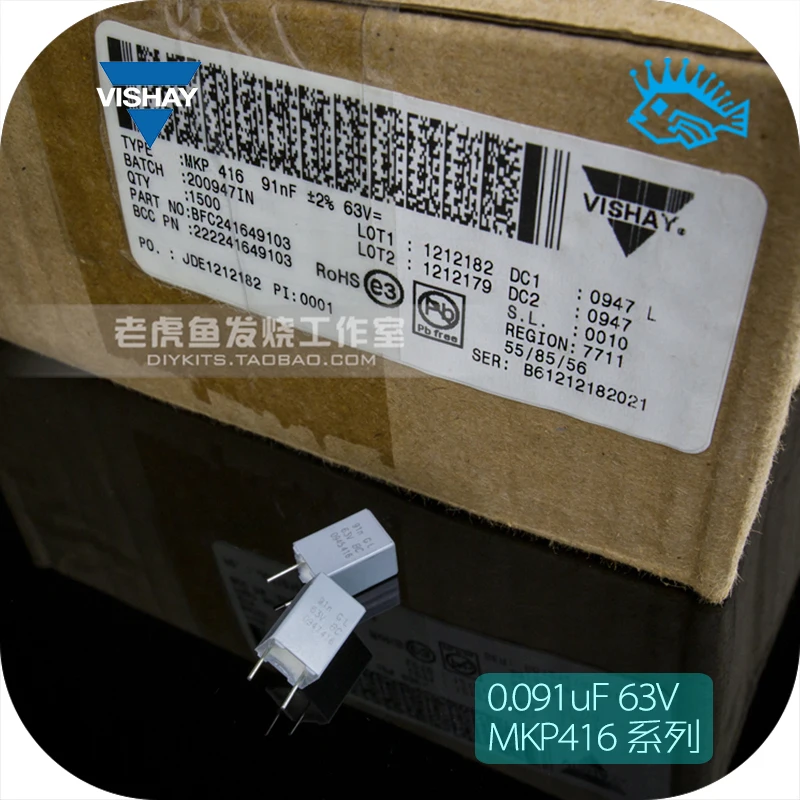 

5pcs/50pcs 0.091uF 91nF 63V MKP416 BC VISHAY Non-polar film capacitor 91nF replace 0.1UF