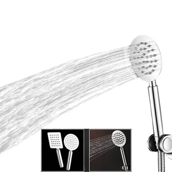 

Square/Round Leante 2mm Thickness Shower Head SS Handheld Shower Head Pressurized Anti Scald Shower G1/2 Chrome Bath Sprayer