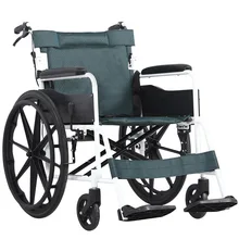 Wheelchairs For Elderly Leisure Wheelchair Black 22 Inch Solid Wheel PU Soft Armrest Manual Brake Wheelchair For Disabled