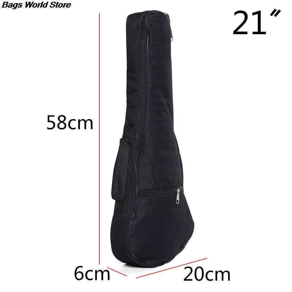 21" Guitar Bag Nylon oxford Ukulele Waterproof Guitar Cover Gig Bag Soft Case Adjustable Shoulder Straps Guitar Carry Bags Black 5