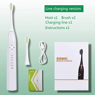 Электрическая зубная щетка Brosse A Dent Electrique 1200 мАч батарея IPX7 сменная зубная щетка Spazzolino Elettrico 5166 - Цвет: DC Withe Kit