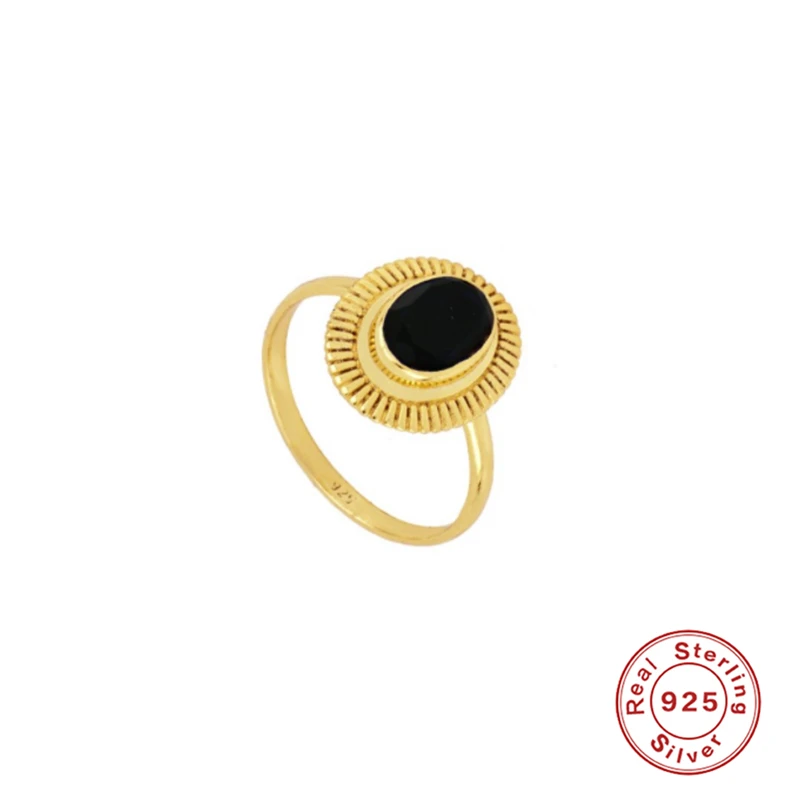 

Aide 100% Ring Silver 925 Fashion Torques Rope Antique Black Diamond Punk Party Finger Ring For Women Men Rings Korean Jewelry