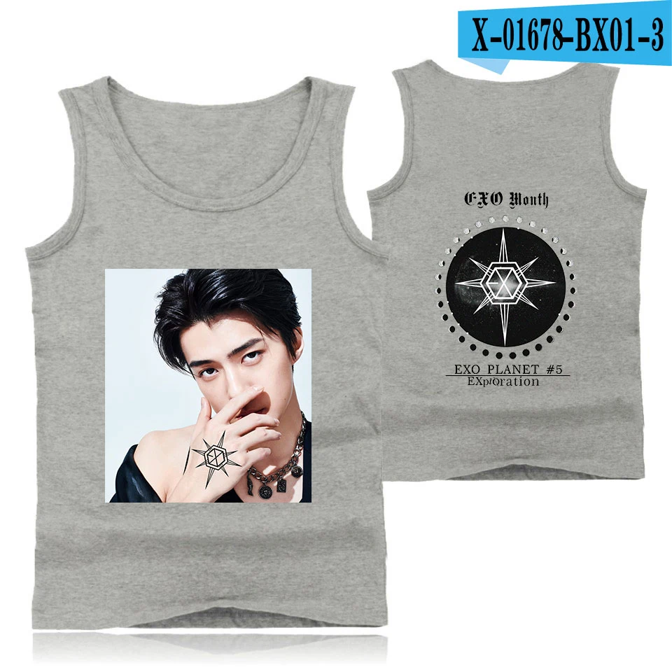 EXO PLANET#5 модные стильные хипстерские Повседневные Удобные Популярные летние топы без рукавов с круглым вырезом для мужчин и женщин - Цвет: 7