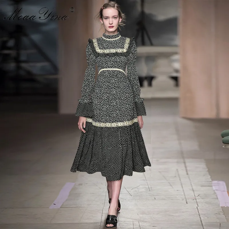 MoaaYina Fashion Designer dress Spring Autumn