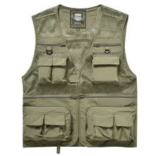 Летний мужской жилет Nianjeep, многофункциональная быстросохнущая куртка с сеткой, жилет для рыбалки