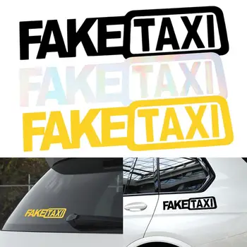 

FAKE TAXI Car Funny Warning Reflective Sticker Auto Window Van Vinyl Decal Self Adhesive Emblem Badge Car Styling Accessories