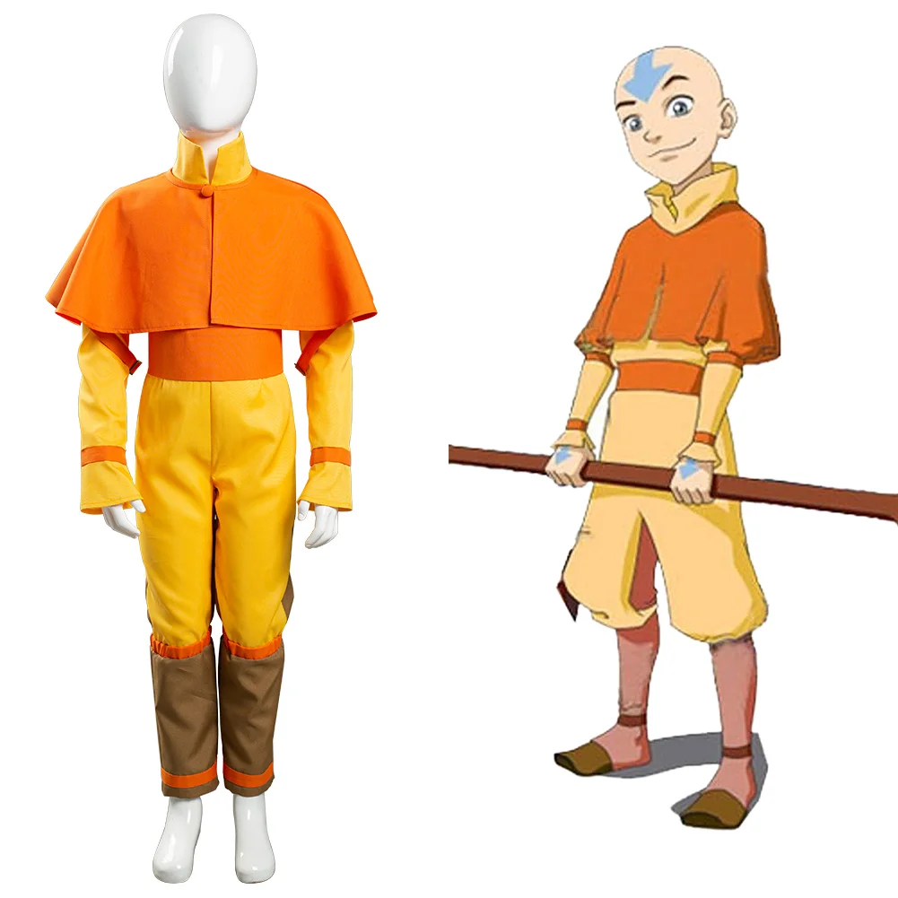 Avatar: The Last Airbender Avatar Aang Cosplay Costume Kids Children Jumpsuit Outfits Halloween Carnival Suit |