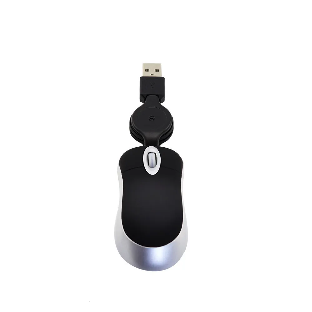 Мини Проводная USB мышь для компьютера Mause Детские мыши портативный выдвижной кабель 1600 dpi регулируемые маленькие мыши 3D Mause для ноутбука ПК