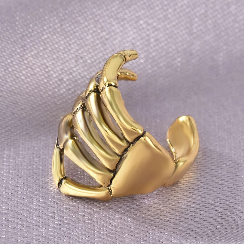 Cool Men Boys Punk Gothic Rock Scroll Joint Armor Knuckle Metal Full Finger Rings Gold Cospaly DIY Rings Rings for Men - Image 4