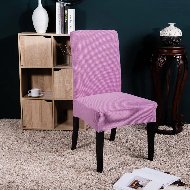 Light purple Современные толстые трикотажные эластичные чехлы на кресла из спандекса Сменные Чехлы для стула для столовой банкета свадьбы - Цвет: Light purple