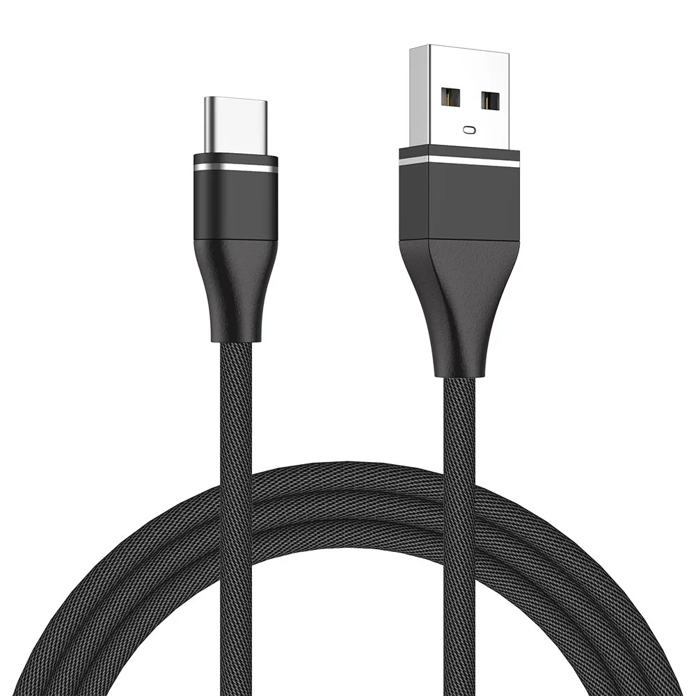 MUSTTRUE 2 шт. USB C кабель usb type C кабель для xiaomi mi a2 huawei mate 20 pro tipo c кабель зарядного устройства USBC плетеный провод - Цвет: Black