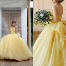 Платье принцессы платья Quinceanera желтого цвета романтическое вечернее платье вечерние платья для любимой пышная органза аппликации Sweet 16 платья для выпускного вечера
