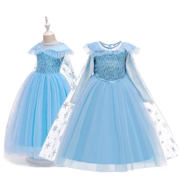 

Halloween Elsa Dress Girls Costume Fancy Party Princess Cosplay Baby Dresses Children's Christmas Birthday clothing