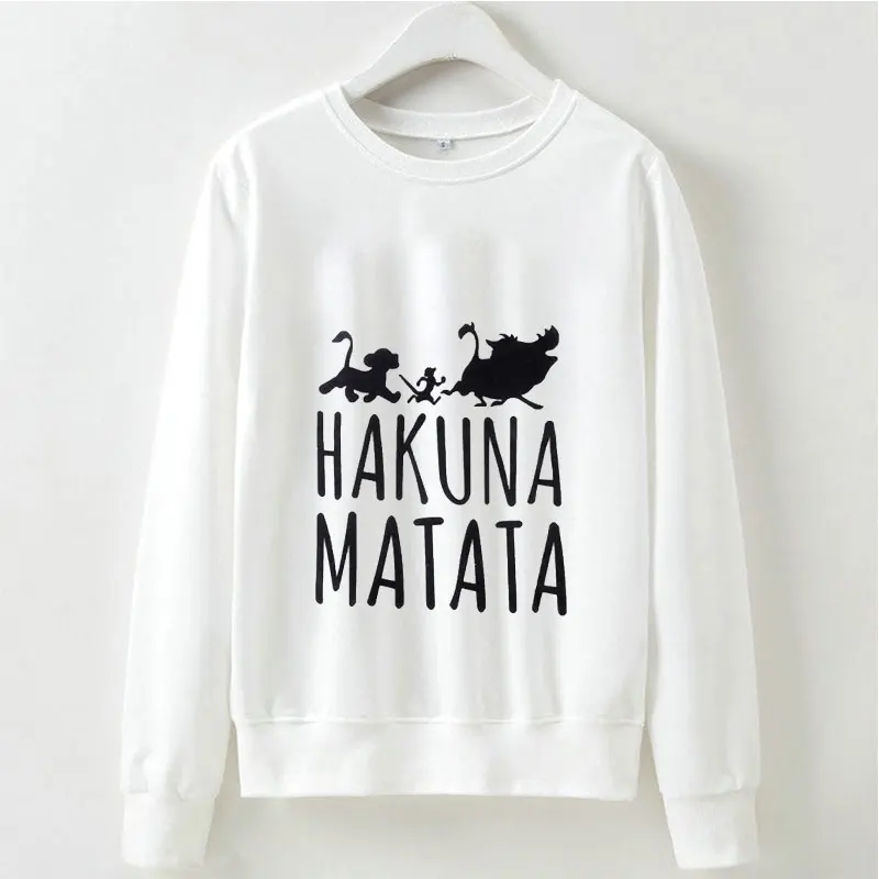 Пуловер «Король Лев Акуна Матата» уличная Толстовка зима осень Ulzzang Kawaii Модные женские толстовки с капюшоном