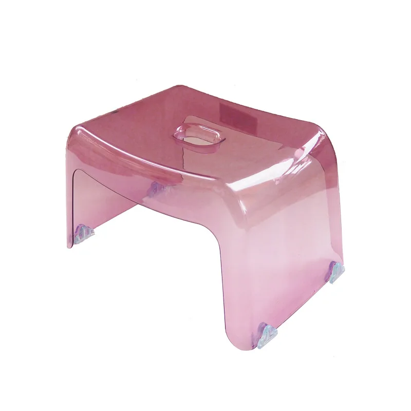 JOYLOVE Bathroom Bath Stool Non-Slip Transparent Shoe Change Stool Toilet Thickened Plastic Bench Acrylic Low Stool