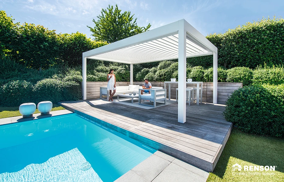Modern Adjustable Electric Louvers Patio Cover Metal Awning Canopy Garden Pavilion Gazebo Pergola