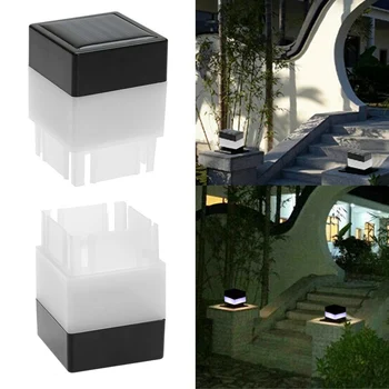 

Waterproof Solar Powered Fence Post Pool LED Square Light for Garden Lamp Boundary Pool Garden Decor Lamp White Lights