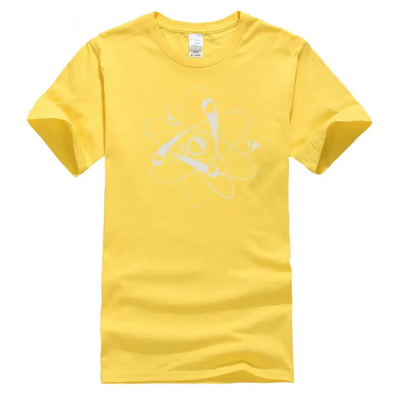 Plain Atomic_Meteors_1_2131 Design Short Sleeve T Shirts Mother Day Crew Neck 100% Cotton T Shirt for Men Tops Shirts Printed Atomic_Meteors_1_2131 yellow