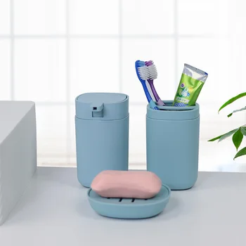 

Nordic Set Of 6 Plastic Bathroom Accessories Set Toothbrush Holder Toothpaste Dispenser Case Soap Box Toilet Shower Storage