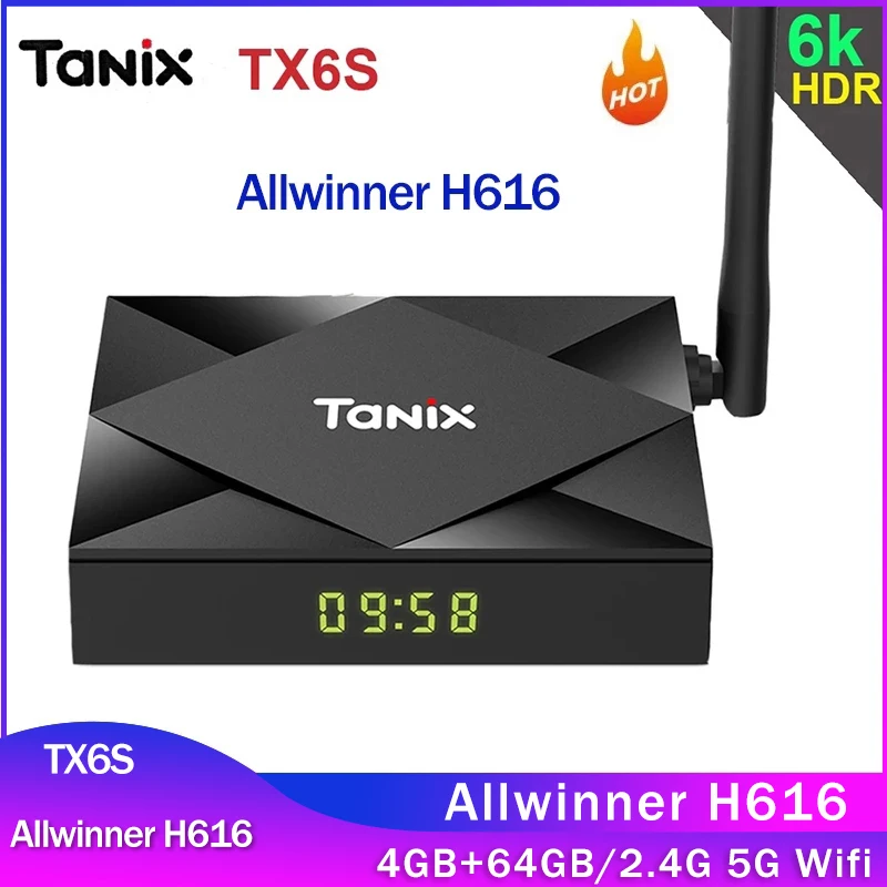 Горячая Распродажа Tanix TX6S Android 10 0 Смарт ТВ коробка Allwinner H616 4 ядра Гб оперативной