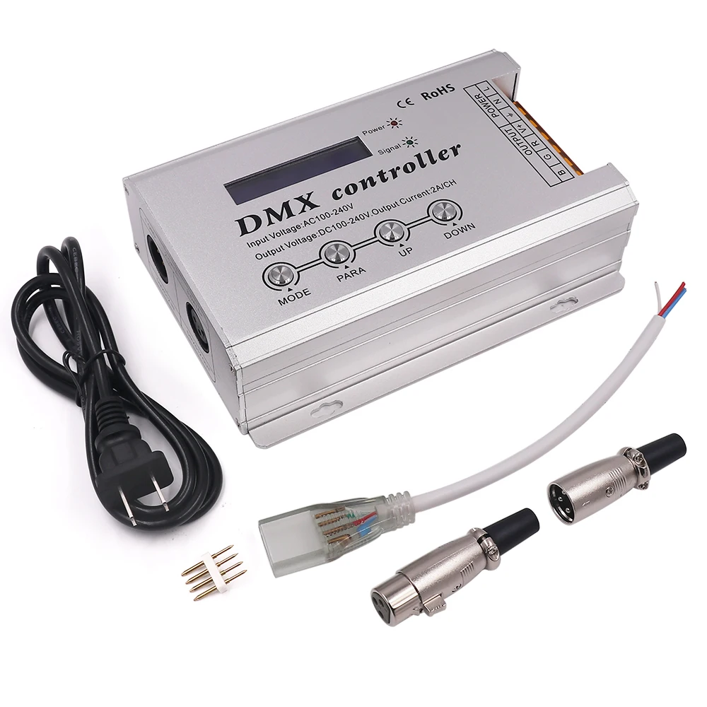110V 220V RGB Led DMX Decoder Console Controller Dimmer for 110V/220V RGB Led Neon Strip Light 1320W 3CH x 2A DMX300
