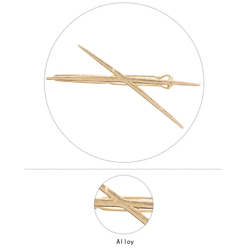 Золотые заколки для волос в стиле панк, заколки для волос с бантиком-подсолнухом, перекрещивающиеся шпильки с жемчугом, геометрические аксессуары для укладки волос, новые аксессуары F10411