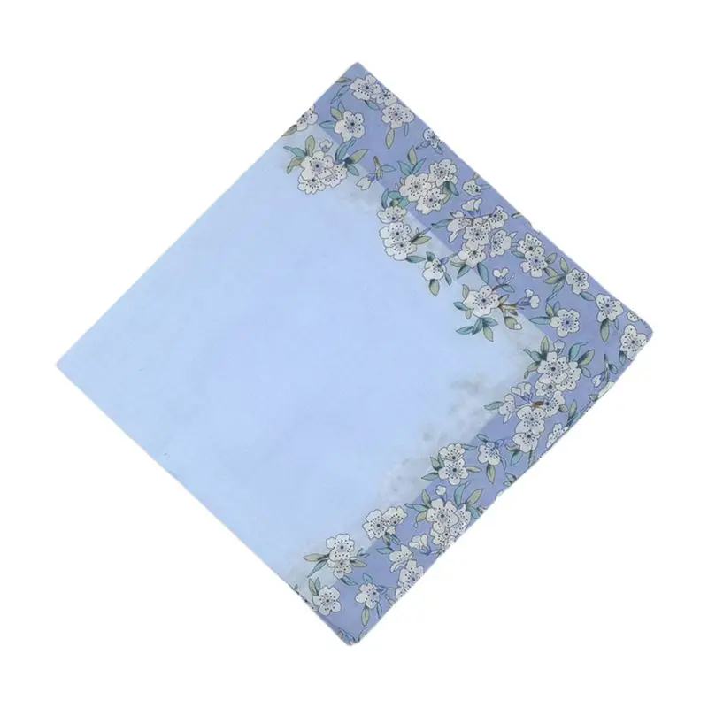 Sky Blue Женские хлопковые носовые вишневого цвета с цветочным узором, ярких цветов Цвет носовой Полотенца M2EB - Color: Sky Blue