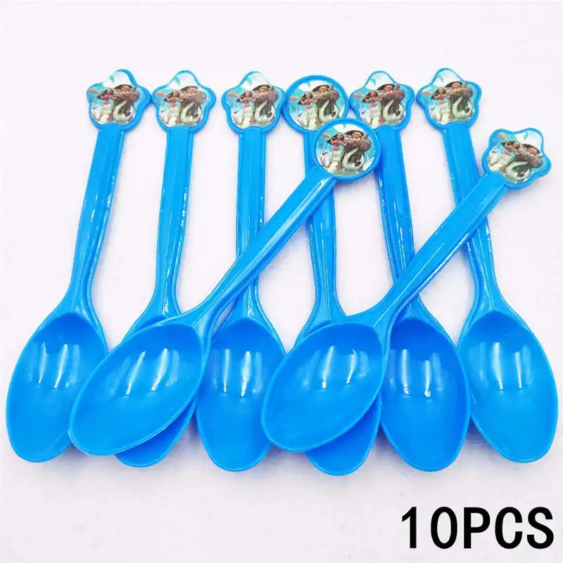 10pc Spoon 6 шт./лот Моана товары для вечеринки тематический рожок подарок на день рождения День Рождения Детские вечерние украшения Детские рожки - Цвет: 10pc Spoon