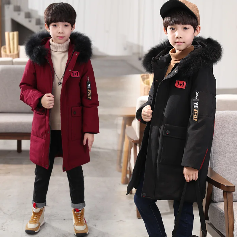 

Boys Cotton Coat 2019 New Down Cotton Padded Long Children's Cotton Jacket Children's Winter Korean Coat Thickening