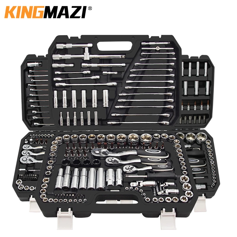 Hand Tool Sets Car Repair Tool Kit Set Mechanical Tools Box for Home 1/4-inch Socket Wrench Set Ratchet Screwdriver Kit 5 pcs 1 4 inch keychain extension bar screwdriver bits holder set for hand held screwdrivers and drill bits compact dropship