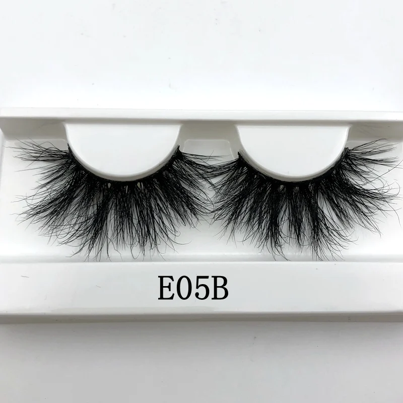 E05B white tray Mikiwi 25 мм длинные 3D норковые ресницы E02 Экстра длина норковые ресницы большая драматическая объемная лента накладных ресниц отдельные накладные ресницы - Цвет: E05B white tray