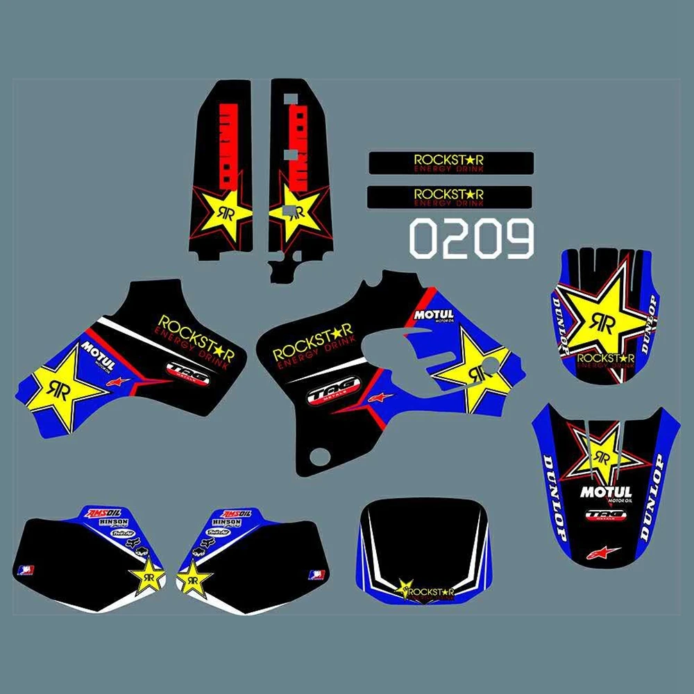 

Full Graphics Decals Stickers Kit Custom Number Name Glossy Stickers Waterproof for YAMAHA YZ80 YZ 80 1993-2001