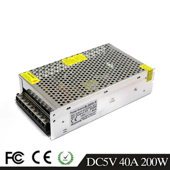 

Single Output DC5V power supply Switch 40A 200W LED Driver Light Transformers AC110V 220V TO DC5V SMPS for Led Display lamp cctv