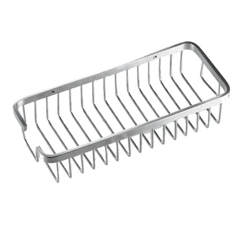 

Wall Mounted Single Tier Bathroom Shelf Shampoo Shelves Basket Storage Basket Rack Stainless Steel Storage Basket Rack