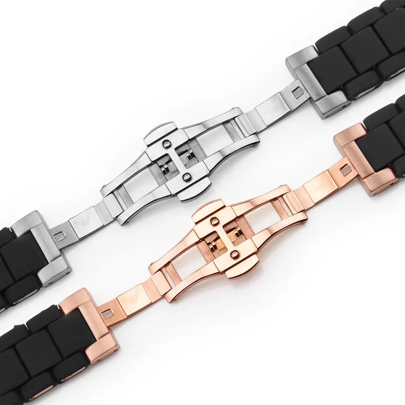 Rubber Silicone WatchBand for AR5905 AR5920 AR5858 AR5921 AR506 AR5890 AR5868 Sport Watch Strap Butterfly Buckle 20mm23mm