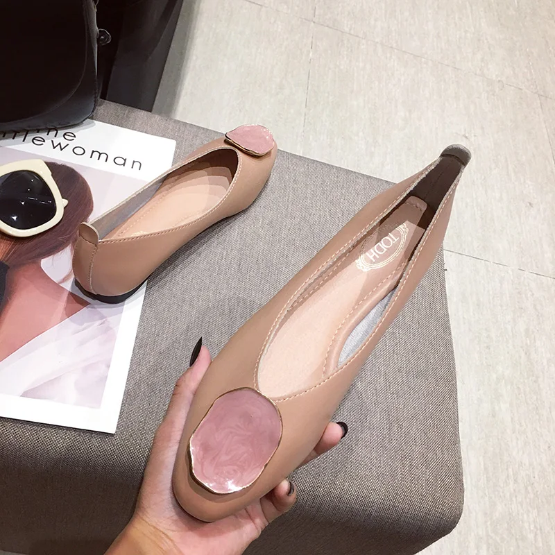 Балетки на плоской подошве; Zapatos De Mujer zapatos mujer; коллекция года; лоферы из искусственной кожи; женская обувь на плоской подошве; однотонная Повседневная обувь без шнуровки; резиновая обувь с круглым носком - Цвет: 6