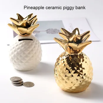 

Pineapple Piggy Bank Fruit Decoration Ceramic Piggy Bank Room Home Furnishing Decoration Coin Piggy Bank Child Gift Change Bank