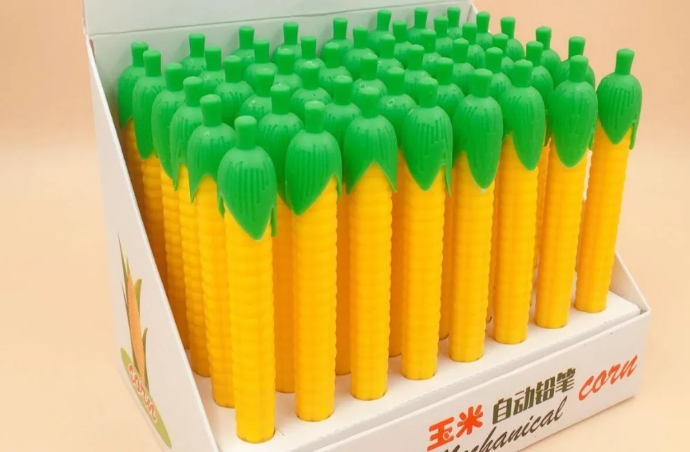 korea creative corn automatic pencil cartoon school gift student Mechanical Pencil 0.5mm writing pen promotion pen 48pc/lot