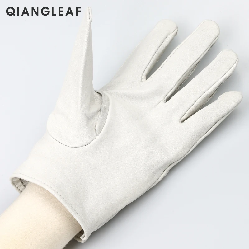 QIANGLEAF брендовые новые мужские защитные рабочие кожаные перчатки, белые перчатки из воловьей кожи для садоводства,, 130BN