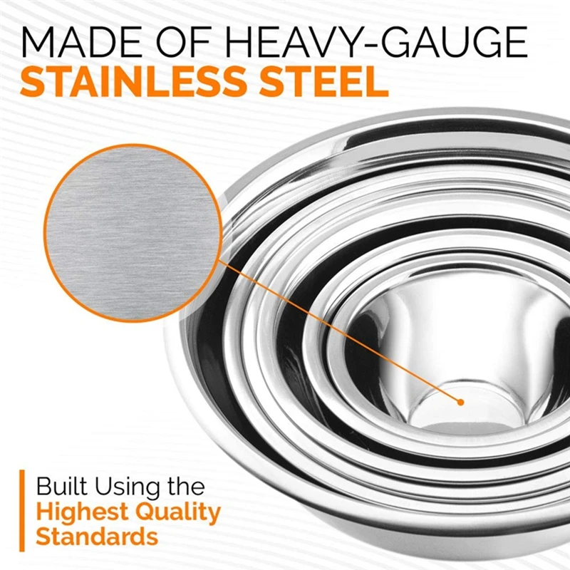 (Set of 6) Stainless Steel Mixing Bowls 6